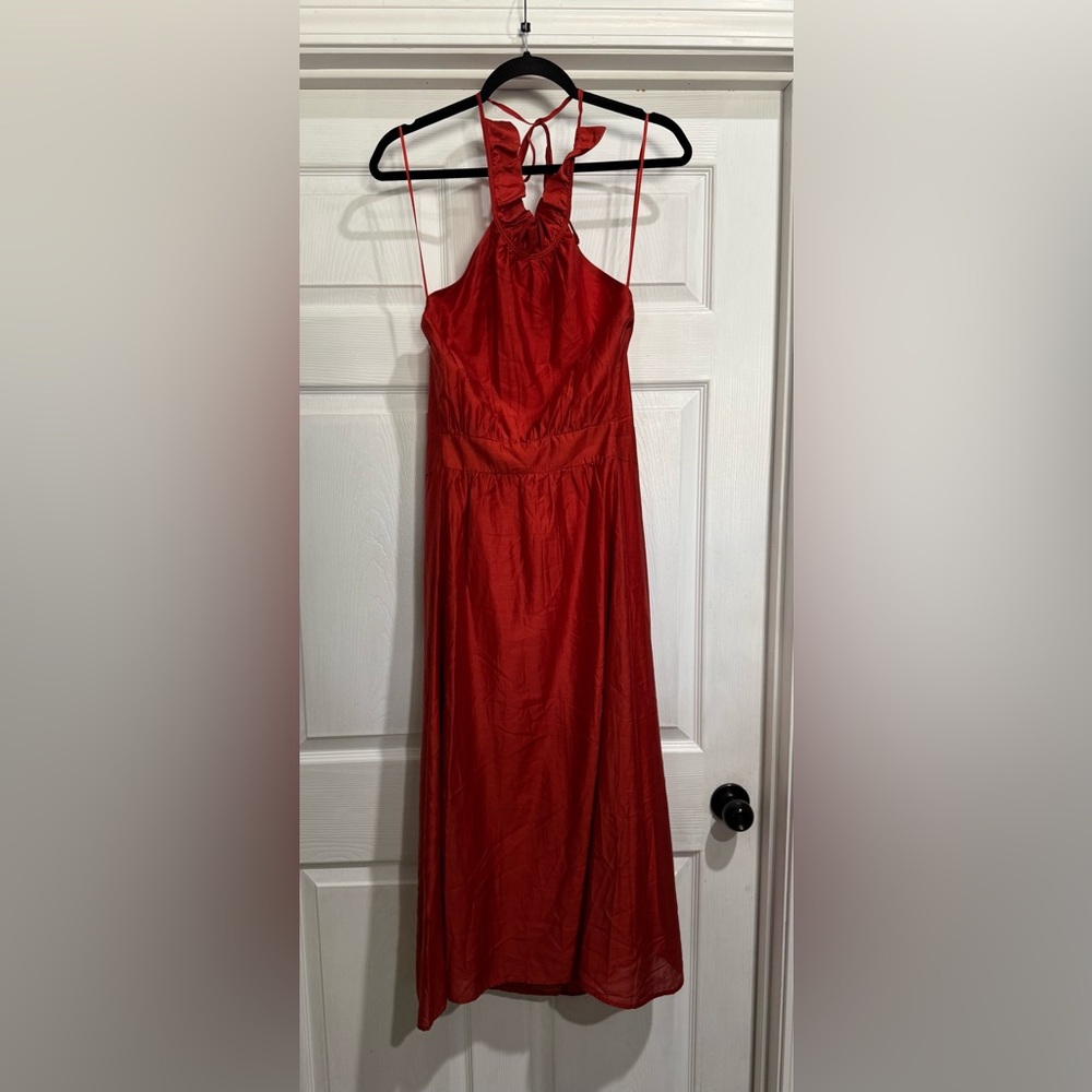 Banana Republic Strapless Red Midi Dress 8 (runs small)